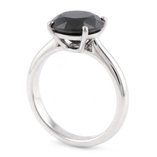 Afbeelding in Gallery-weergave laden, Zwarte Diamant Trouwring 5 Karaat Echte Ronde Solitair 14k Witgoud