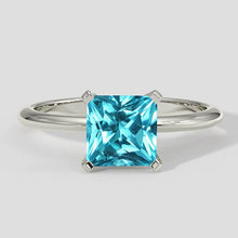 Afbeelding in Gallery-weergave laden, Blauwachtige kussen Paraiba ring 2,1 karaat