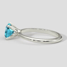 Afbeelding in Gallery-weergave laden, Blauwachtige kussen Paraiba ring