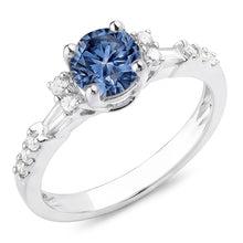 Afbeelding in Gallery-weergave laden, Blauwe Diamanten Verlovingsring