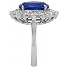 Afbeelding in Gallery-weergave laden, Blauwe Saffier Gouden 14K I
GI GECERTIFICEERDE Diamanten Ring
