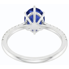 Afbeelding in Gallery-weergave laden, Blauwe Saffier Ring Met Pave Set Diamanten Accenten Goud 4,50 Karaat