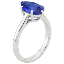 Afbeelding in Gallery-weergave laden, Blauwe Saffier Solitaire Ring 4 Karaats Edelsteen Wit Goud 14K