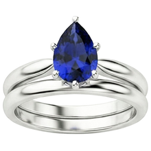Afbeelding in Gallery-weergave laden, echte pear diamant 2karaat ring bovenaanzicht