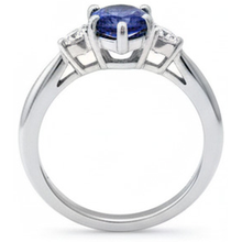 Afbeelding in Gallery-weergave laden, echte round saffier 1.50karaat ring band detail