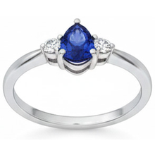 Afbeelding in Gallery-weergave laden, echte round saffier 1.50karaat ring profielweergave