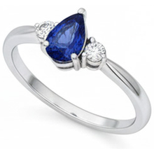 Afbeelding in Gallery-weergave laden, echte round saffier 1.50karaat ring close-up detail