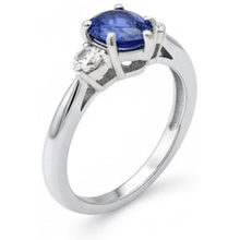 Afbeelding in Gallery-weergave laden, echte round saffier 1.50karaat ring op wit