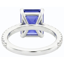Afbeelding in Gallery-weergave laden, echte round saffier 3karaat ring close-up detail