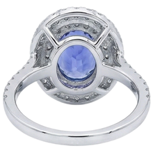 Afbeelding in Gallery-weergave laden, echte round tanzaniet 2.50karaat ring met diamantaccenten