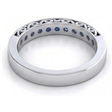 Afbeelding in Gallery-weergave laden, echte round saffier 3.40karaat eternity ring profielweergave