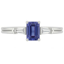 Afbeelding in Gallery-weergave laden, echte baguette diamant 2.25karaat ring zijaanzicht