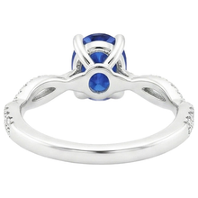 Afbeelding in Gallery-weergave laden, Blauwe saffier Solitaire met accenten Trouwring 3,50 karaat