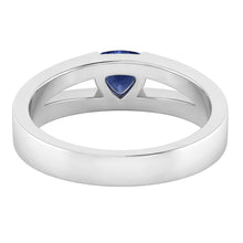 Afbeelding in Gallery-weergave laden, Blauwe saffier edelsteen biljoen geslepen ring 1 karaat gespleten schacht Natuurlijke echte diamant ( niet in het laboratorium gekweekt )en
