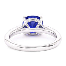 Afbeelding in Gallery-weergave laden, Blauwe saffier edelsteen ring wit goud 14K Natuurlijke echte diamant ( niet in het laboratorium gekweekt )en 2,50 karaat