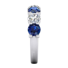 Afbeelding in Gallery-weergave laden, Blauwe Saffier En Aarde Gedolven Natuurlijke Diamant Edelsteen Dames Band