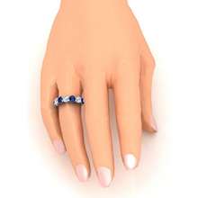Afbeelding in Gallery-weergave laden, Blauwe Saffier En Aarde Gedolven Natuurlijke Diamant Edelsteen Dames Band