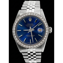 Afbeelding in Gallery-weergave laden, Blauwe Stok wijzerplaat Horloge roestvrij staal jubileum diamant doorlopend Rolex Heren