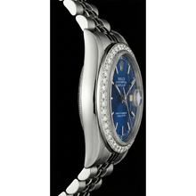 Afbeelding in Gallery-weergave laden, Blauwe Stok wijzerplaat Horloge roestvrij staal jubileum diamant doorlopend Rolex Heren