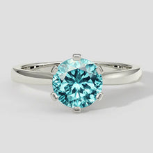 Afbeelding in Gallery-weergave laden, Blauwe ronde Paraiba ring 3ct