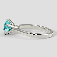 Afbeelding in Gallery-weergave laden, Blauwe ronde Paraiba ring 3ct