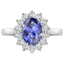 Afbeelding in Gallery-weergave laden, Bloemstijl Tanzaniet Met Natuurlijke uit de aarde gewonnen Diamanten 6.50 Karaat Ring Witgoud 14K