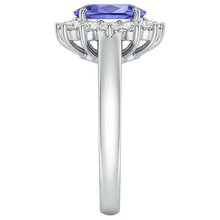Afbeelding in Gallery-weergave laden, Bloemstijl Tanzaniet Met Natuurlijke uit de aarde gewonnen Diamanten 6.50 Karaat Ring Witgoud 14K