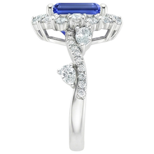 Afbeelding in Gallery-weergave laden, Bloemstijl Ring Emerald Sri Lankaanse Saffier & Diamant 5 Karaat