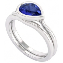 Afbeelding in Gallery-weergave laden, Korenbloem Saffier Edelsteen Ring 1,50-karaat 14K Witgoud – zijaanzicht
