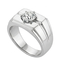 Afbeelding in Gallery-weergave laden, Briljant Antiek Cushion Heren Ring 2 karaat in 10K White Gold