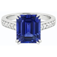 Afbeelding in Gallery-weergave laden, echte round saffier 3karaat ring close-up detail