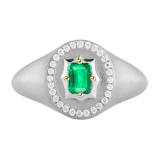 Afbeelding in Gallery-weergave laden, Edelsteen Ring Bicolor 14K Goud met Smaragd – hoofdaanzicht