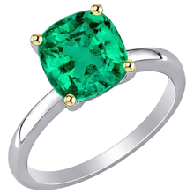 Afbeelding in Gallery-weergave laden, High-end Smaragd Edelsteen Ring 2 karaat – zijaanzicht