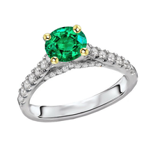 Afbeelding in Gallery-weergave laden, Edelsteen Ring Bicolor 14K Goud met Colombiaanse Smaragd – hoofdaanzicht