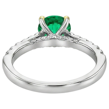 Afbeelding in Gallery-weergave laden, Colombiaanse Smaragd Edelsteen Ring 2-karaat Bicolor 14K Goud – bovenaanzicht