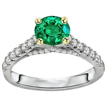Afbeelding in Gallery-weergave laden, Premium Colombiaanse Smaragd Edelsteen Ring 2 karaat – hoekaanzicht