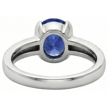Afbeelding in Gallery-weergave laden, echte round saffier 3.75karaat ring profielweergave