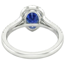Afbeelding in Gallery-weergave laden, Natuurlijke Echte (Niet Labgekweekt) Halo Ceylonese Blauwe S
affier Ring