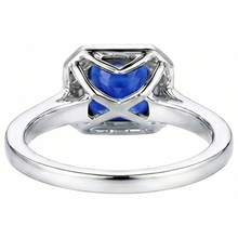 Afbeelding in Gallery-weergave laden, echte asscher saffier 4karaat ring profielweergave