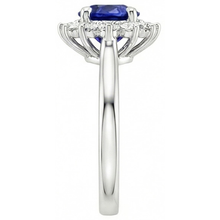 Afbeelding in Gallery-weergave laden, Ceylon Saffier En Diamanten 2.20 Karaat Ring Wit Goud 14K