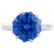Afbeelding in Gallery-weergave laden, echte round saffier 1.90karaat ring zijaanzicht