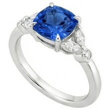 Afbeelding in Gallery-weergave laden, echte marquise saffier 2.70karaat ring vooraanzicht