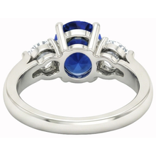 Afbeelding in Gallery-weergave laden, echte round saffier 3karaat ring profielweergave