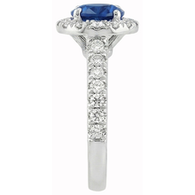 Afbeelding in Gallery-weergave laden, Ceylon Saffier Met Diamanten Verlovingsring 3.90 Ct Witgoud 14K