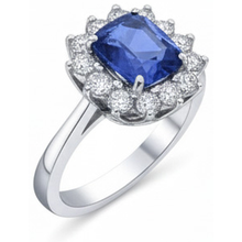 Afbeelding in Gallery-weergave laden, echte round saffier 4.25karaat ring op wit