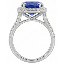 Afbeelding in Gallery-weergave laden, Ceylonese Kleursaffier IGI GECERTIFICEERDE Diamanten 8 Karaat Ring Witgoud 14K