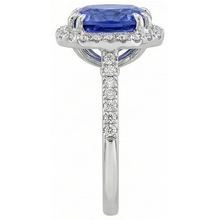 Afbeelding in Gallery-weergave laden, Ceylonese Kleursaffier IGI GECERTIFICEERDE Diamanten 8 Karaat Ring Witgoud 14K
