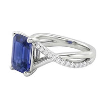 Afbeelding in Gallery-weergave laden, echte round saffier 3.50karaat ring close-up detail