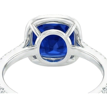 Afbeelding in Gallery-weergave laden, echte round saffier 4karaat ring profielweergave