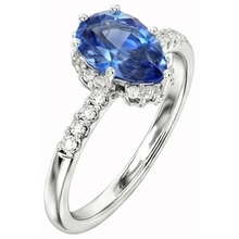 Afbeelding in Gallery-weergave laden, echte round saffier 4karaat ring close-up detail